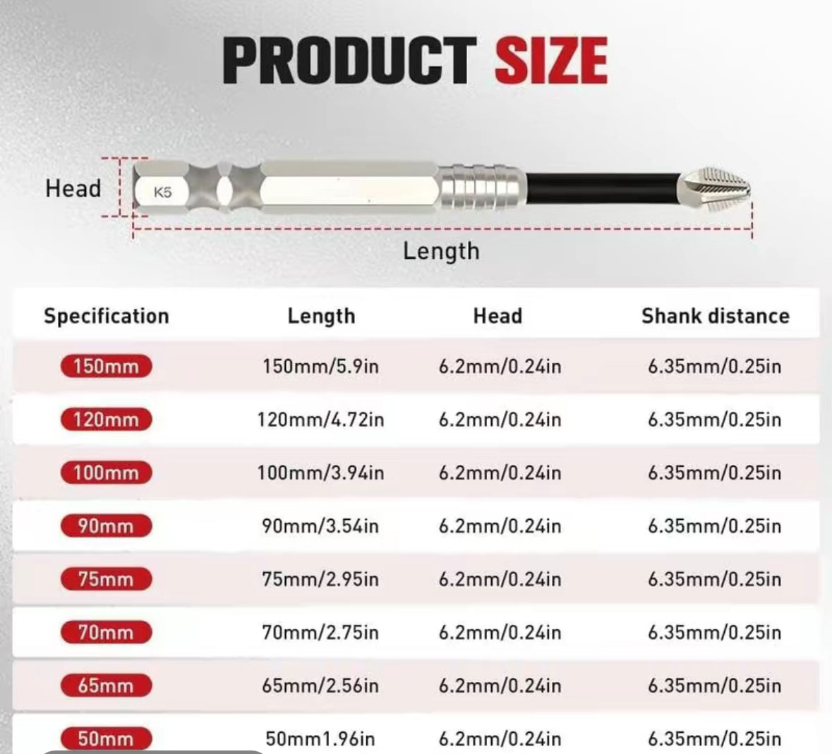 K5 Impact-Resistant High Magnetic Screwdriver Bit Set - Image 5