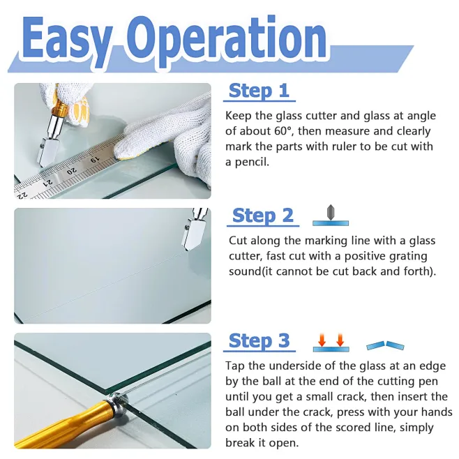 Glass Cutter 2mm-15mm, Upgrade Glass Cutter Tool for Glass Cutting/Tiles/Mirror - Image 5