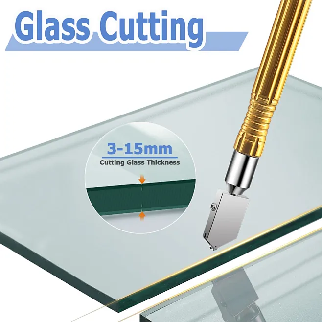 Glass Cutter 2mm-15mm, Upgrade Glass Cutter Tool for Glass Cutting/Tiles/Mirror - Image 2
