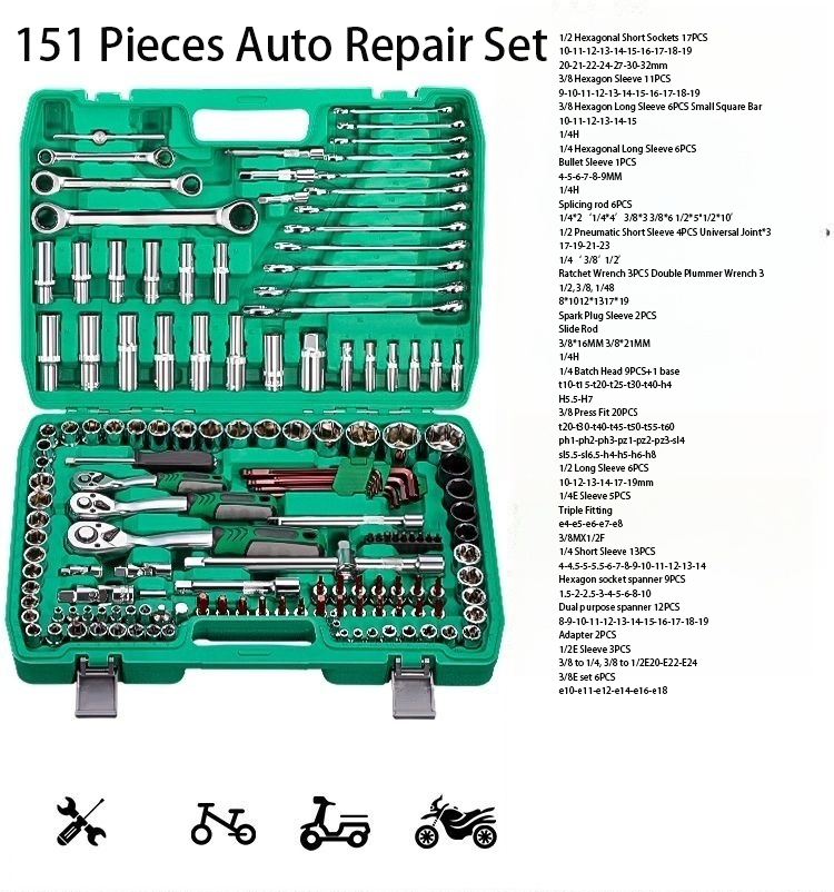 151 PCS Car Repair Toolkit – Socket Wrench Set with Case - Image 2